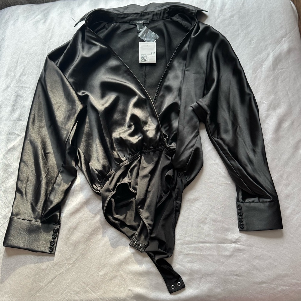 Forever 21 Black Satin Apparel